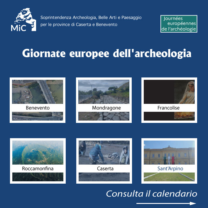Giornate Europee dell’Archeologia, la Soprintendenza Abap per le province di Caserta e Benevento organizza giornate di studio, aperture straordinarie, esposizione temporanea con focus narrativo e attività didattica e filmato multimediale – Venerdì 13, sabato 14 e domenica 15 giugno 2025