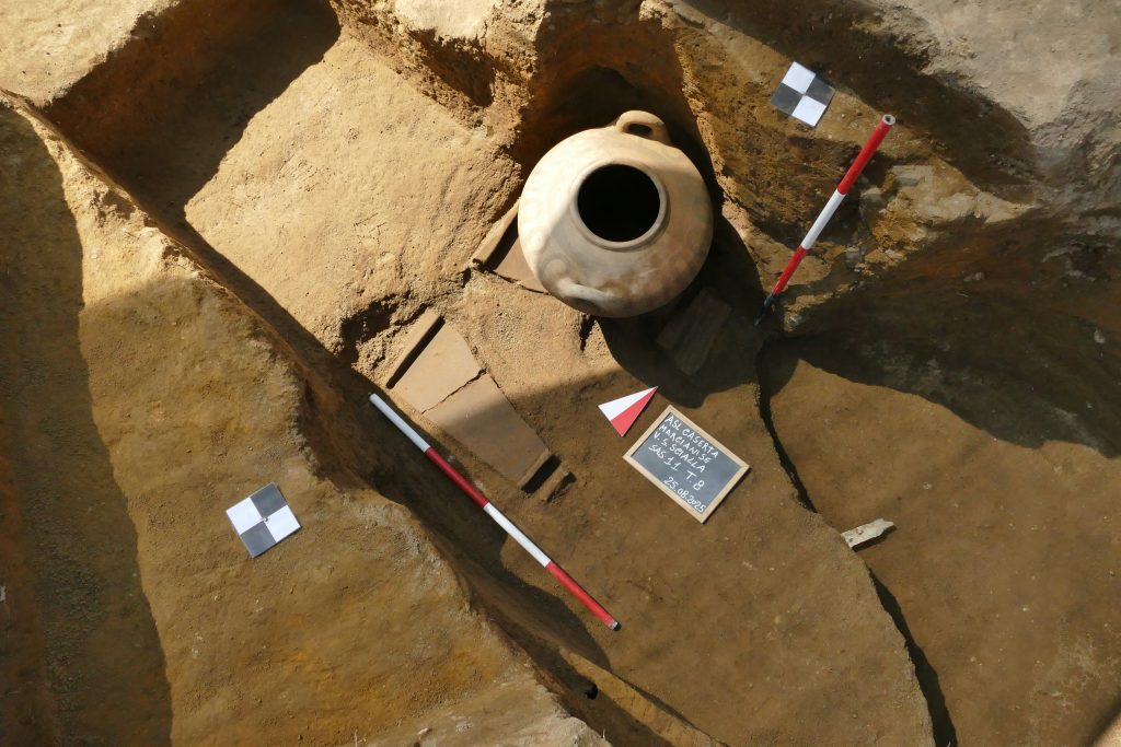 olla sulla cassa della tomba 8